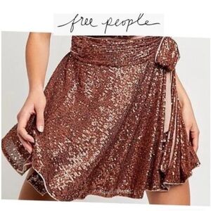 Free People Zuri Sequin Wrap Skirt